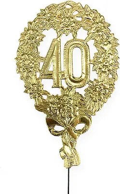 Produktbild von Jubiläumszahl 40 Gold Girlande Dekoration Geburtstag 8cm 10 Stück