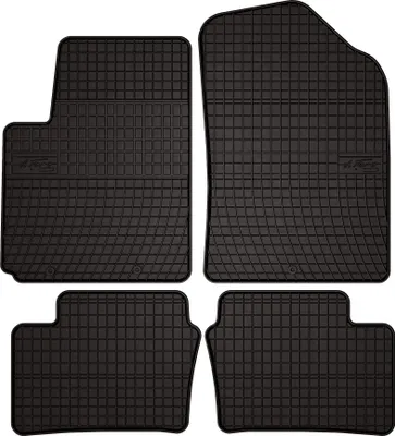 Produktbild von Gummifußmatten passend für Kia Picanto II JE (Schrägheck, Bj. 2011-2017) –  schwarz, passgenau, mit Befestigungen set 4 Stk. - Gummi-Automatten