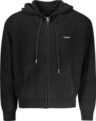 Produktbild von Schwarzer Herren-Cardigan aus Baumwolle mit Kapuze & Taschen