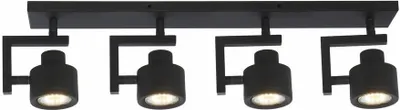 Zdjęcie produktu dla Reflektor sufitowy 4 punktowy czarny regulowany Alenis 2 4xGU10 50W REA823304-02 Reality