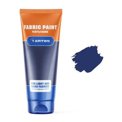 Produktbild von 7 Artists Stoffmalfarben Stofffarben Textilfarbe Blau Acrylfarbe Waschfest Auf Wasserbasis | Flasche 60 ml | Textilfarbe Waschmaschinenfest Nach Fixierung | Hochdeckend Für Dunkle Stoffe – Deckweiß