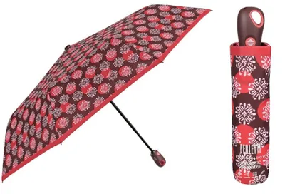 Image de Parapluie automatique pour femme Perletti Technology « Fiori » rouge, 21723