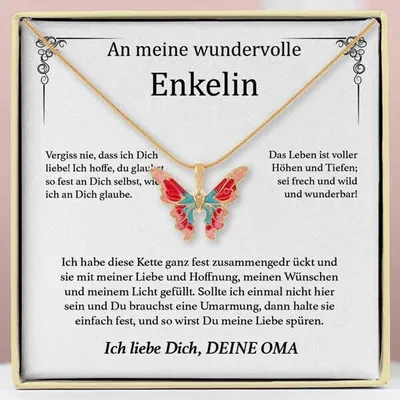 Produktbild von An meine wundervollen Enkelin - Goldschmetterlings Halskette für Damen - ZOE_FAIRYTOPIA