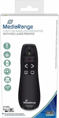 Produktbild von MediaRange Präsentationsfernbedie. 5Tasten Laserpointer sw