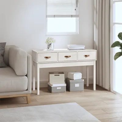 Immagine prodotto di vidaXL Tavolo consolle bianco 114x40x75 cm pino massiccio - Tavolo consolle - Tavoli consolle - Consolle - Tavolo