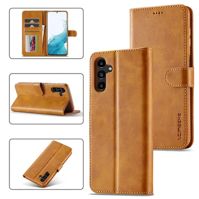 Obrázek produktu pro Pouzdro pro Samsung Galaxy A54 5G, kožené flipové pouzdro s magnetickým uzávěrem a stojánkem, ochranné pouzdro Žluť