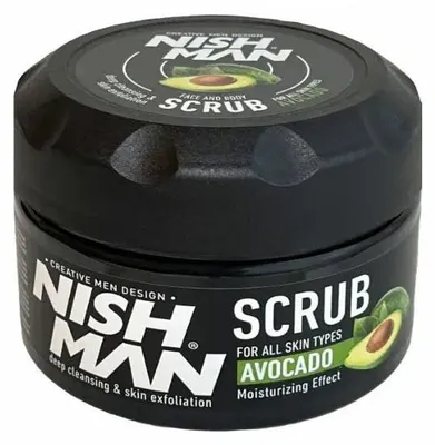 Produktbild von Nishman | Gesichtspeeling für Männer – Körperpeeling Avocado – sanfte Wirkung – feuchtigkeitsspendend – universell