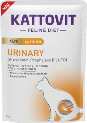 Produktbild von Kattovit - Feline Diet Pouch Urinary Paté 10x85g  |  Huhn