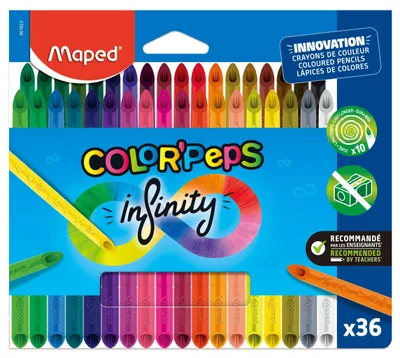 Imagen del producto de Maped Lápices de colores triangulares COLOR'PEPS INFINITY, estuche de 36 unidades