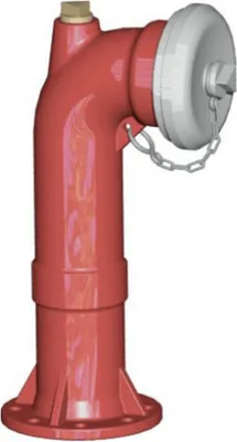 A red fire hydrant with a white cap and a metal chain, isolated on a white background.