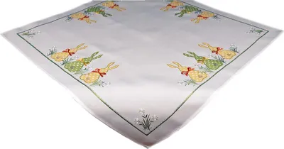 Produktbild von Tischdecke Tischläufer Stickerei Hasen Osterhasen Ostern 85 x 85 cm