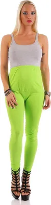 Produktbild von Umstandsleggings Lang Baumwolle Schwangerschaft Bauchbund EU Limette S/36