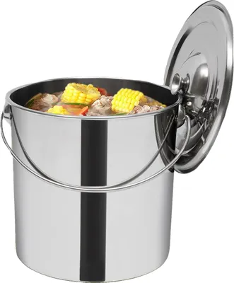 Image de Seau, en acier inoxydable, grande capacité, 20 litres