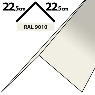 Produktbild von 2m Winkelblech Kantblech Kante Blechwinkel pulverbeschichtetes 0,5mm Zuschnitt 45cm RAL-9010 Weiß
