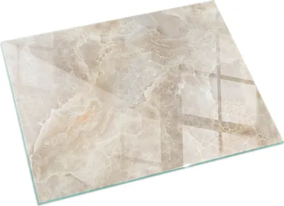 A rectangular glass floor plate with a marble-like pattern, shown at an angle on a white background.