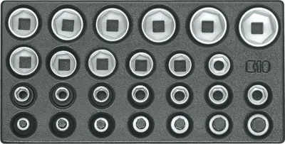 Produktbild von GEDORE 1500 ES-19 Satz Steckschlüsseleinsätze 1/2", 6-kant, in 1/3 ES-Modul, 6626580
