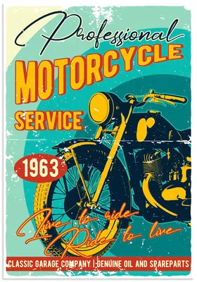 Produktbild von ARTland Wandbild Alu für Innen & Outdoor Classic Motorcycles Größe: 90x130 cm