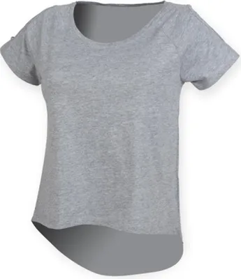 Produktbild von SF Women SK233 | Ladies Drop Tail Damen T-Shirt - Farbe: Heather Grey - Größe: M