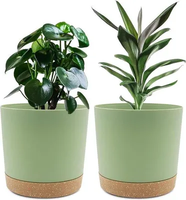 Produktbild von Famanu Blumentöpfe 20,5 cm - Set aus 2 mit Abflusslöchern und abnehmbarem Boden