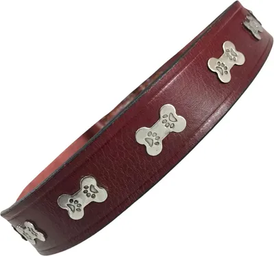 Imagen del producto de Collar para perros, hecho de cuero genuino, de 2 cm de ancho, duradero, ideal para perros de tamaño mediano