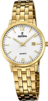 Zdjęcie produktu dla Festina Elegancki damski zegarek ze stali nierdzewnej F20514/2 Bransoletka Zegarek złoty klasyczny D2UF20514/2