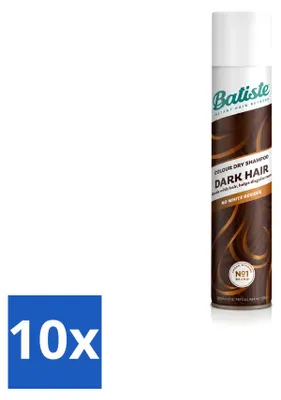Imagen del producto de 10 unidades de champú seco Batiste para cabello oscuro y castaño intenso, 200 ml cada uno. Paquete económico