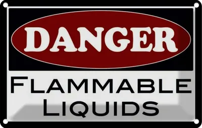 Image de vianmo Plaque en tôle 12x18 cm Danger flammable liquids