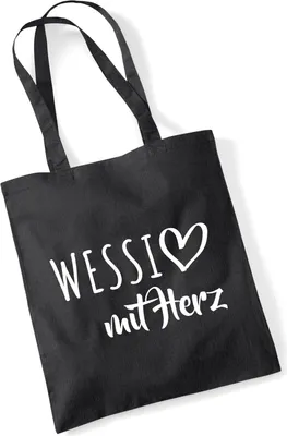 Produktbild von Huuraa Jutebeutel Wessi mit Herz 10 Liter Black Baumwolle Tasche Geschenkidee