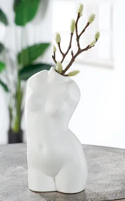 Produktbild von Gilde Keramik Vase "White Lady"matt weiß VE 4 47340