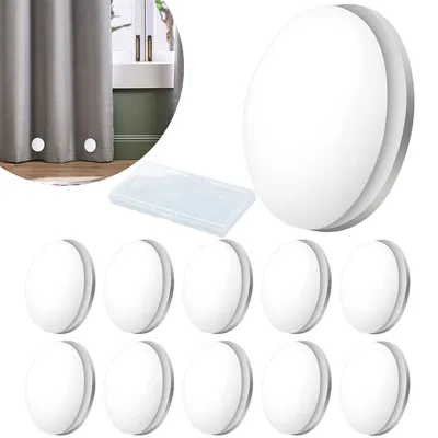 Produktbild von 10 Stück Runde Magnetische Vorhang Gewichte,30g Stück Vorhanggewichte mit Magnetschnalle, für Tischdecken,Duschvorhänge,Outdoor,Weiß