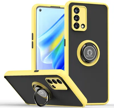 Produktbild von OPPO A74 4G Hülle, Ring Halter Ständer Matte Transluzent TPU Rahmen Stoßfest Schutzhülle für OPPO A74 4G
