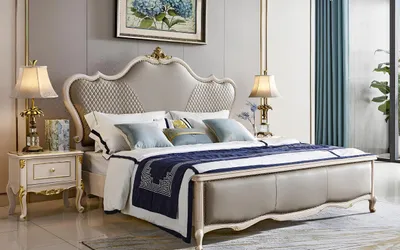Produktbild von Luxus Bett 3tlg. Set mit 2 Nachttischen Klassische Schlafzimmer Möbel Betten