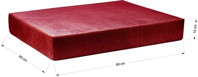 Produktbild von TexDeko BEZUG Easy-CLEAN für Palettenkissen (ohne Schaumstoff/Füllung) Replacement für Palettenpolster In & Outdoor (Halbes Palettenkissen 60x80x12cm Bordeaux)