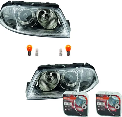 Immagine prodotto di Fari anteriori + lampade Osram Night Breaker Laser, compatibili con VW Passat 3B, set destro e sinistro, codici: 3B0941015AK, 3B0941015AN, 3B0941017AG, 3B0941017AK, 3B0941016AK, 3B0941016