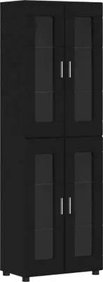 Produktbild von Highboard mit Tür FLORIN Schwarz 60 x 35 x 182 cm Holzwerkstoff