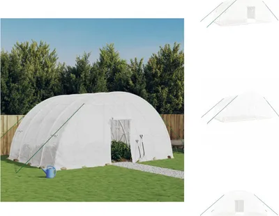 Produktbild von vidaXL Gewächshaus mit Stahlrahmen Weiß 24 m² 6x4x2,85 m -  Gewächshäuser