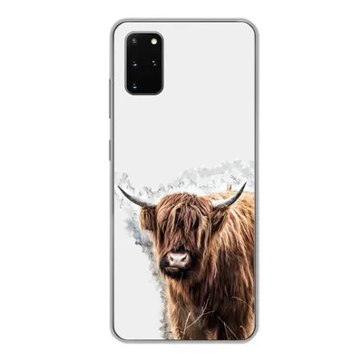 Produktbild von MuchoWow® Handyhülle Schutzhülle Hülle für Samsung Galaxy S20 Plus Schottischer Highlander - Farbe - Grau Silikon Softcase Handy Hülle - Hartschale