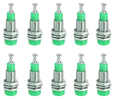 Produktbild von J.40006 10 Stück/Set 2 mm vernickelte Bananenbuchse, Buchse, Panelmontage, Bindungspfosten, grün