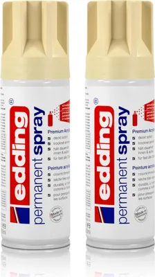 Produktbild von 2x edding Permanent Spray hellelfenbein 200 ml Premium Acryllack, RAL 1015