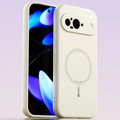 Obrázek produktu pro Magnetické pouzdro pro Google Pixel 9, kompatibilní s MagSafe, tekutý silikon, nárazuvzdorné a odolné proti poškrábání Béžová
