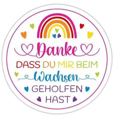 Produktbild von Spreadshirt Danke Dass Du Mir Beim Wachsen Geholfen Hast Sticker Aufkleber, 10 x 10 cm, Mattweiß