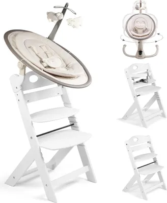 Produktbild von BabyGo Homey Set Hochstuhl Family mit Babywippe beige/ white