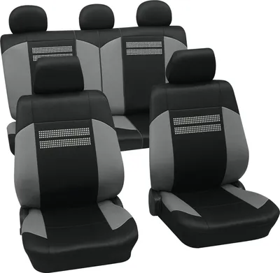Produktbild von Auto Sitzbezüge Universal Komplett Set 15-teilig - Fashion grau, Eco Class mit SAB 2 Vario Plus | Autositzbezüge / Schonbezüge von PETEX