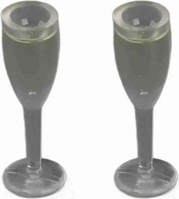 Obrázok produktu pre 2ks Dollhouse Champagne Glass Model Miniature Bar Pub Champagne Cup Toy AccessoryChampagne Glass