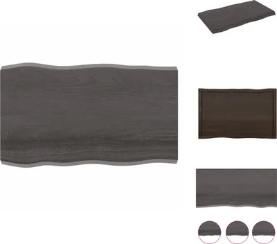 Immagine prodotto di vidaXL Piano da tavolo 100x60x(2-6) cm in legno massiccio trattato bordo albero - Piani da tavolo