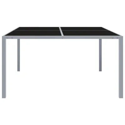 Immagine prodotto di Tavolo da Giardino 130x130x72 cm Grigio in Acciaio e Vetro