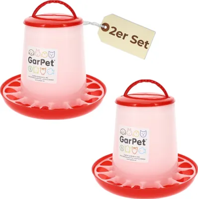 Produktbild von 2er Set Futterautomat Hühner 3 Kg Futterspender Hühner Futtertrog Küken Hühnerfutter Automat Hühner Zubehör Geflügel Futternapf
