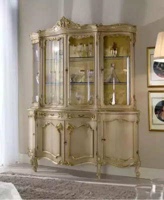 Obrázek produktu pro Vitrine Glas Schrank Schränke Vitrinen Holz Italienische Möbel