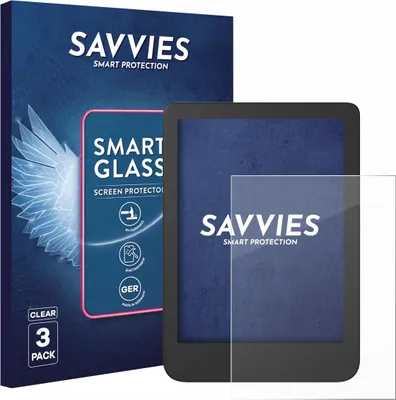 Produktbild von 3x Savvies Schutzglas Folie für Tolino Shine 4 / 5 / 5 Color 2024 9H Panzer Schutzfolie Glas Displayschutz klar transparent