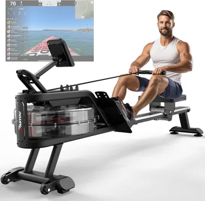 Produktbild von Rudergerät - Rudertrainer - Ruderapparat - Heimtrainer - Wasser-Rudergerät - kompakt und zusammenklappbar